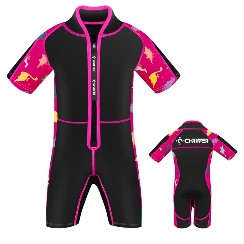 Chriffer Kids Wetsuit Shorty Wet Suit for Girls Pink/black XL NWT